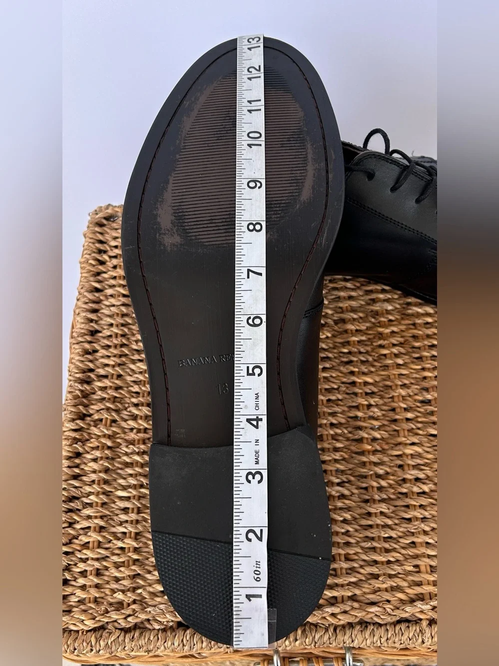 Banana Republic Men’s Italian Leather Derby Dress Shoe Lace-Up Black Size 13